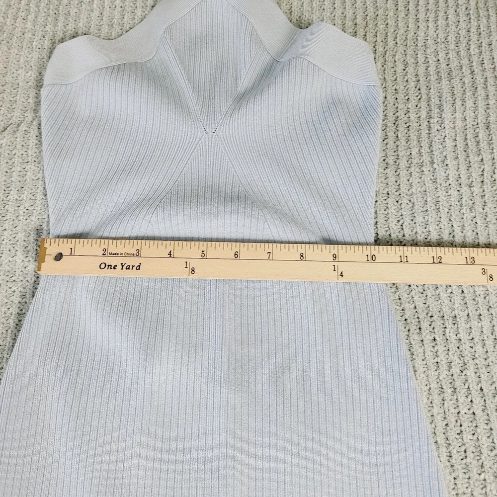 Bailey 44 Anthropologie Dress XS Pastel Blue Ribbed Knit Sleeveless‎ Bodycon - Picture 9 of 12